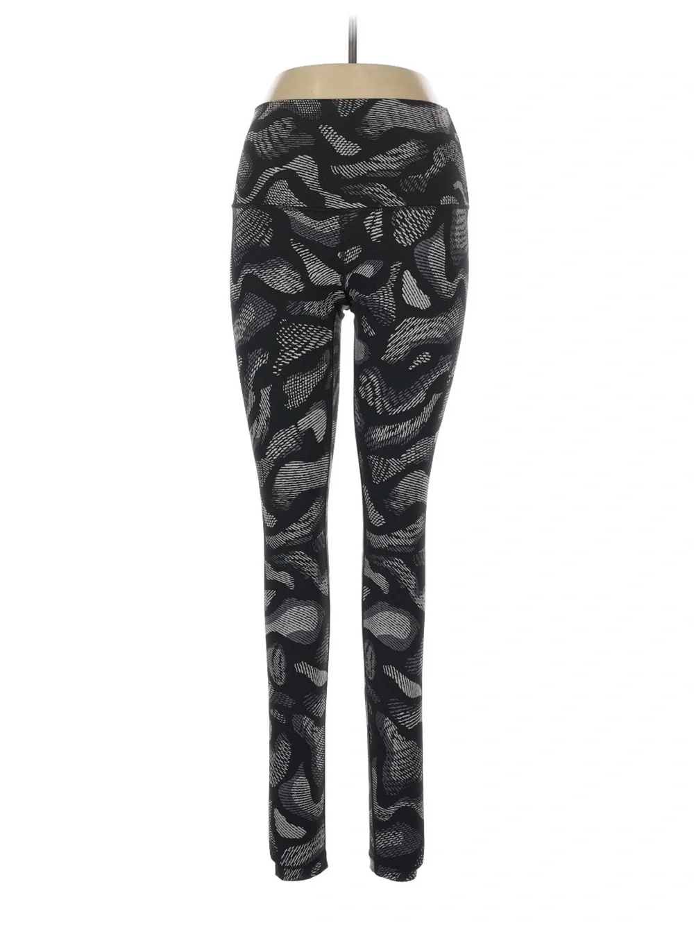 lululemon athletica Black & Gray Printed High-waist Leggings